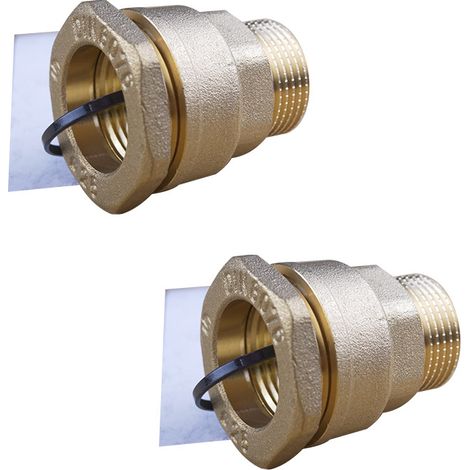 Lot de 2 Manchons laiton droit PEHD Ø25 Mâle 3/4" (20/27) - ACS 16 Bar - Arco (1/4)