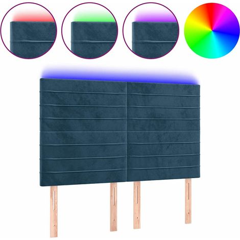 Maison Exclusive - Cabecero con luces LED terciopelo azul oscuro (1/5)