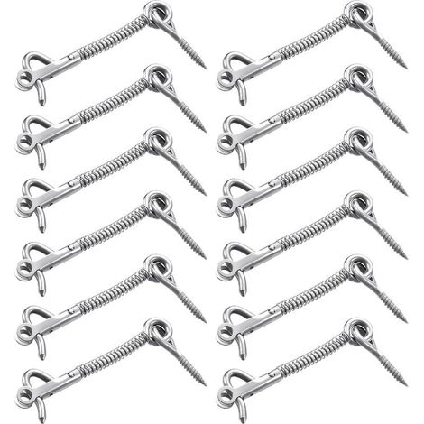 Loquet De Sécurité Pour Clôture,12 Pièces Loquets Verrouillants en Acier Inoxydable - À Ressort pour Porte Salle de Bain Grillage Portillon Spa Placard Grange (1/5)
