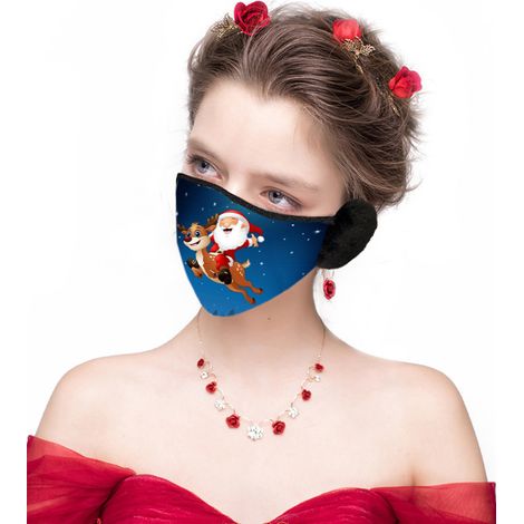 Weihnachtsmaske / Gesichtsmaske mit Ohrenklappen - Weihnachtsmann (1/4)