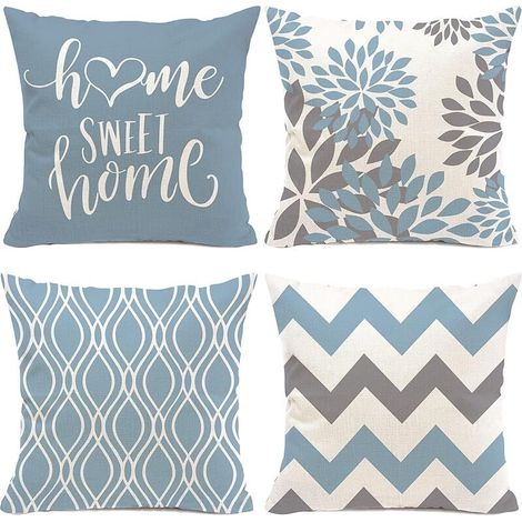 Gelbe Kissenbezüge mit geometrischem Hexagrammmuster, 45 x 45 cm, 4er-Set, dekorative Sofakissenbezüge, geeignet für Sofas, Schlafzimmer, Outdoor-Kissenbezüge im Leinen-Landhausstil.