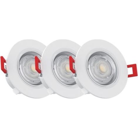 Lot de 3 spots encastrables LED réglables en intensité et orientables, 5 W (équivalent 50 W), 345 lm, lumière blanche neutre (1/5)