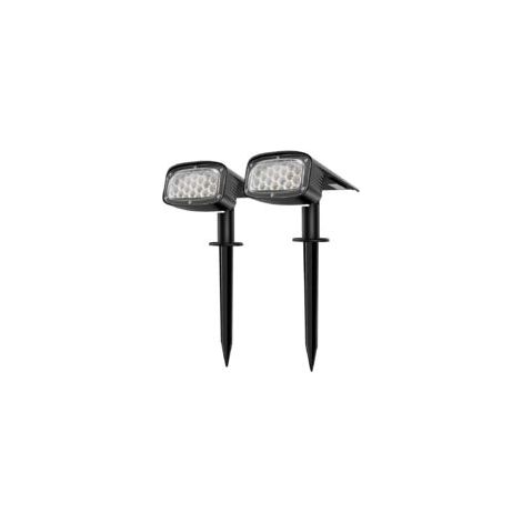 Spot Solaire Extérieur, Projecteur Solaire 2-en-1 Installation 3 Modes pour Chemin Patio Allée , 2 PACK 34 LEDs Lampe Solaire Extérieure Jardin Etanche, - Crezuo