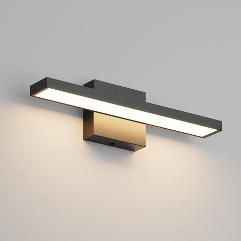 Lampe de miroir LED pour salle de bain - 40 cm - 12 W - IP44 - Lampe murale moderne - 1080 lm - 3000 K - Blanc chaud - 60 LED - 110 V-240 V - Noir (1/5)