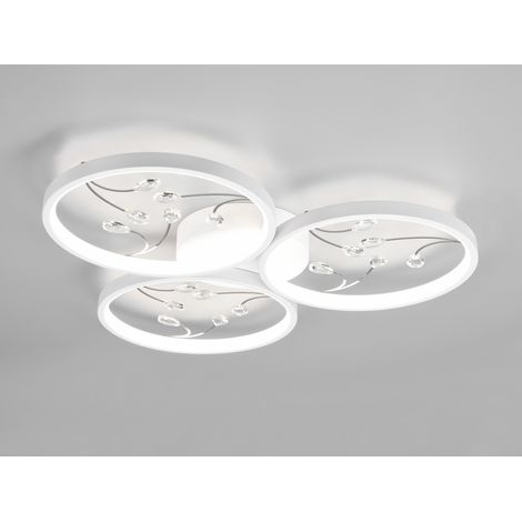 Große LED Deckenleuchte GROOVY Weiß mit 3 Stufen Dimmer, Ø 62cm (1/5)
