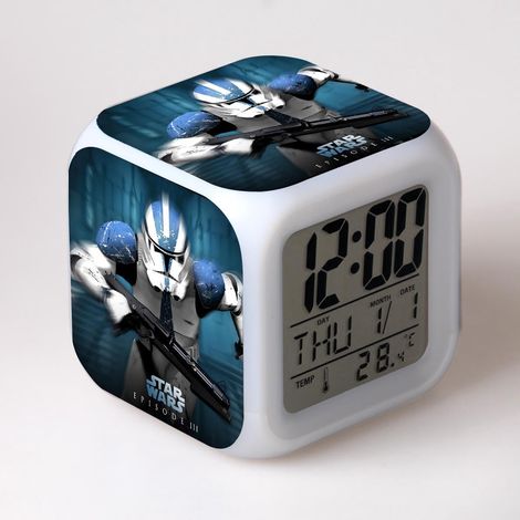 Horloge Numérique Led - Fonction Réveil - Lumière Nocturne Changeante - Affichage Heure Date Température - Alimentation Piles AAA - Pour Enfant Adulte - 1 Pièce (1/5)