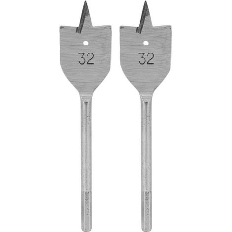 Jeffergarden Ensemble de 2 forets plats à bois, outil de perçage pour le travail du bois, 32 mm