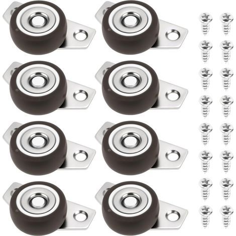 8pcs Roulettes Pivotantes Latérales de 1,25 Pouce Petites Roulettes Fixes Rigides Non Pivotantes Roue en Caoutchouc avec Plaque en Acier Adaptées Aux Tiroirs de Meubles en Bois Plateaux (1/5)