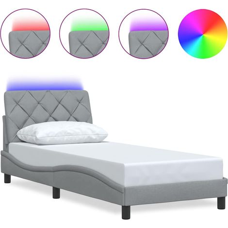 Maison Exclusive - Giroletto con LED senza Materasso Grigio Chiaro 90x190 cm