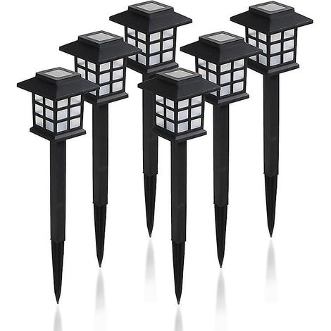 6 Pieces Solar House Lights - White, Outdoor Ground Plug Solar Lights, Patio Garden Villa Household Lawn Lights (1/5)