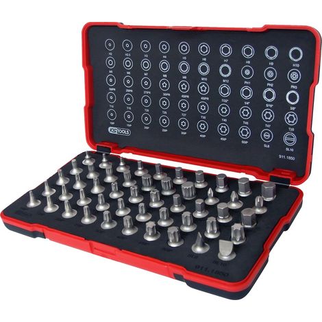 KS Tools 1/4" Bit-Stecknuss-Satz, extra kurz, 50-tlg Bit-Set