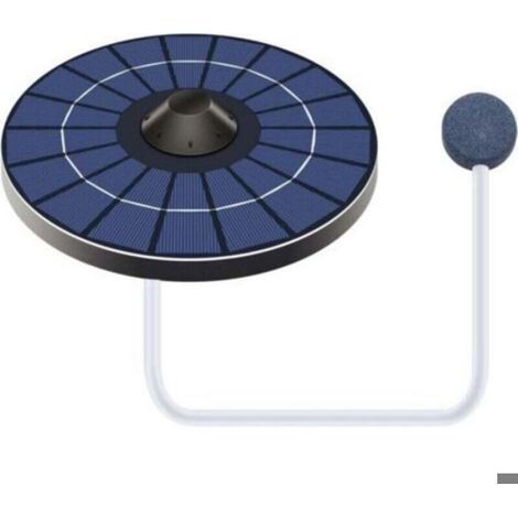Aérateur Solaire - Oxygénateur Bassin - Fontaine Poisson - 0,8 L/min - IP65 - 16 H Autonomie - Noir (1/3)