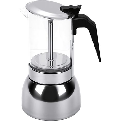 Cafetière sur la cuisinière, 450ml, 15oz, en acier inoxydable 304, verre borosilicaté, 9 tasses, percolateur (1/5)