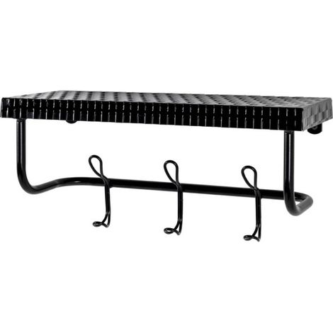 Patère Murale Étagère "Lilian" 42cm Noir (1/3)