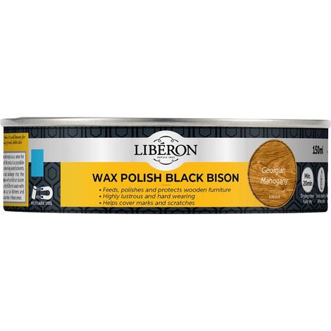 Liberon 126869 Black Bison Wax Paste Georgian Mahogany 150ml LIBBPWGM150N