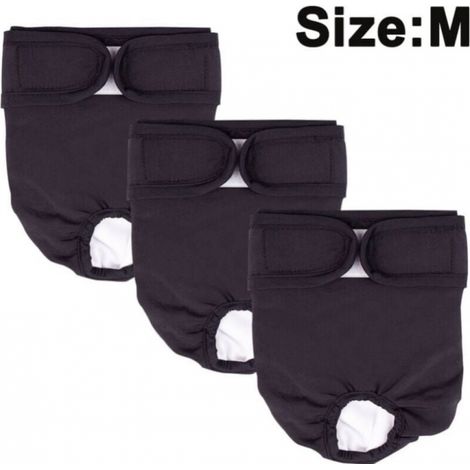 BEBUSINGOTO Lot de 3 Couches lavables et réutilisables pour chien, culotte menstruelle pour chien, couches hygiéniques très absorbantes, culotte menstruelle anti-harcèlement pour animaux (1/5)