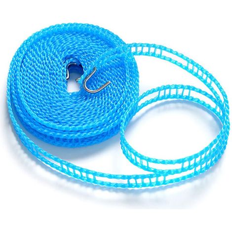 5m Fil à Linge Extensible Extérieur Camping Antiderapante Portable Nylon Corde à Linge(4pcs)