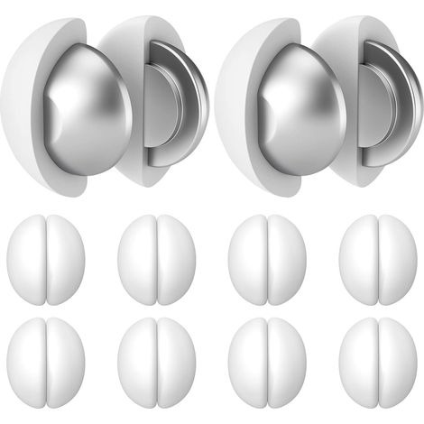 Duschvorhang-Magnete – Anti-Auftriebs-Gewichte aus Silikon, rostbeständig, einfache Befestigung, verhindern Verrutschen des Innenvorhangs (Weiß – 10 Paare) (1/5)