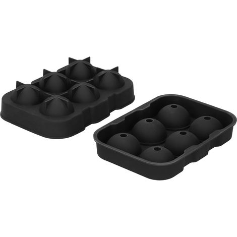 Moule à glaçons 6 cavités DIY pour cocktails et bar, fabriqué en silicone noir résistant. (1/5)