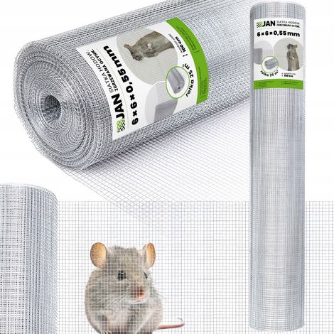 Filet anti-rongeurs galvanisé 6x6x0,55 pour volières, soudé, 25 m²