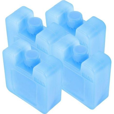 Blocchi di ghiaccio per cubetti di ghiaccio, impacchi refrigeranti in plastica blu, confezione da 4. (1/5)