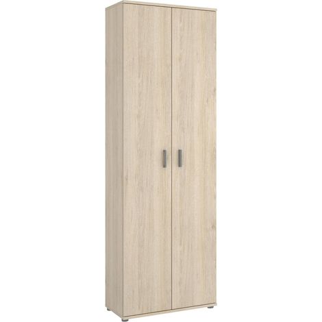 Dmora - Armadio multiuso 2 ante Apro, Mobile multifunzione portaoggetti, Guardaroba porta scarpe, 61x35h190 cm, Rovere