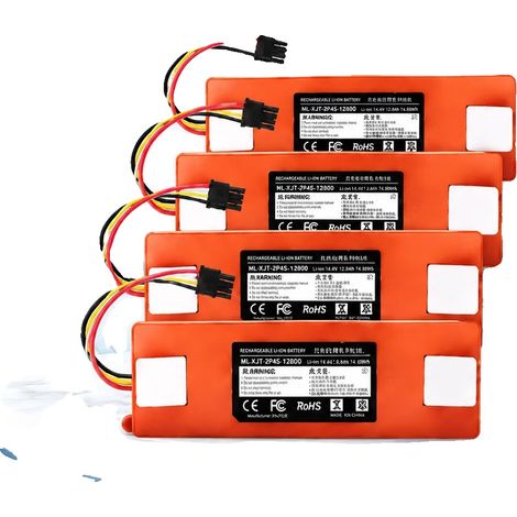 Batterie d'aspirateur robot, 14,4V, capacité de 12800mAh, 14.4V 12800mAh-4 PCS (1/2)