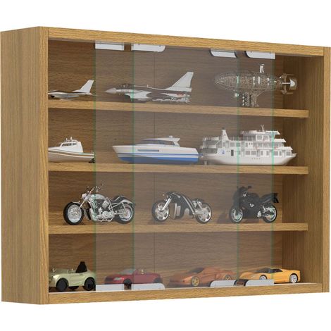 Ebuy24 – Vitrine murale en verre Agisa M 40x57x10 – Portes coulissantes – 3 étagères pour 4 compartiments – Montage mural rapide