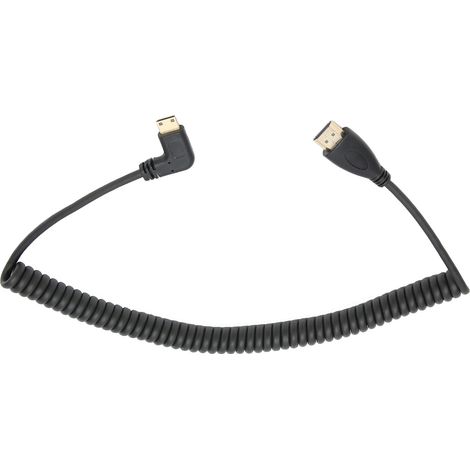 Câble à ressort coudé à droite pour interface multimédia haute définition A vers interface multimédia haute définition C (1/5)