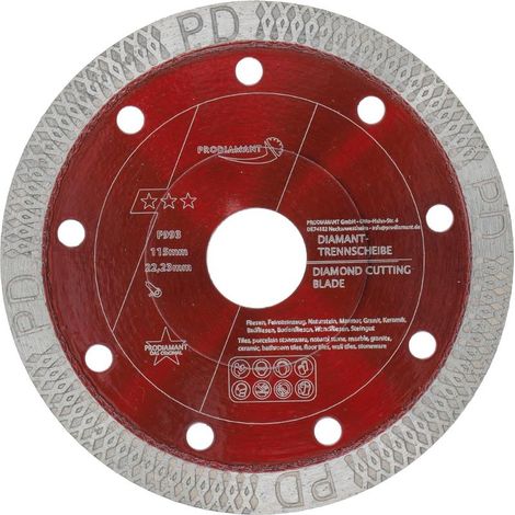 1 - Disque diamanté - Meuleuse d'angle - Coupe carrelage grès marbre pierre - Segment fin 10mm haute précision - Usage intérieur extérieur - Argent - 115x22,23mm (1/5)