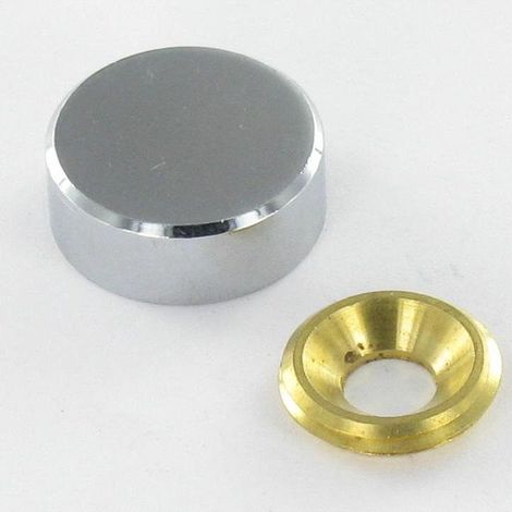 Rosace cyndrique ou cache vis (1 rosace et 1 cuvette de vis) Laiton chrome Diamètre 15 Pour Vis M5-1 pièce (1/2)
