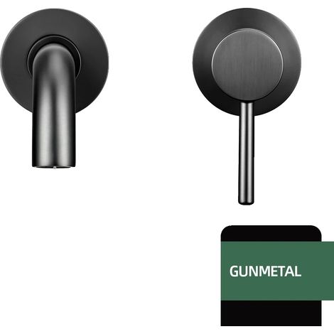 Waschtisch-Armatur, Wandmontage, Einhebelbedienung, Gunmetal-260 (1/2)