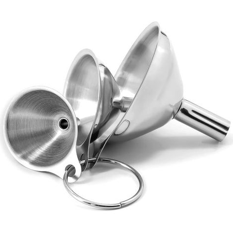 Set di 3 imbuti per erbe in acciaio inossidabile, imbuto per oli essenziali, imbuto per bottiglie, imbuto da cucina per trasferire oli, liquidi e (1/5)