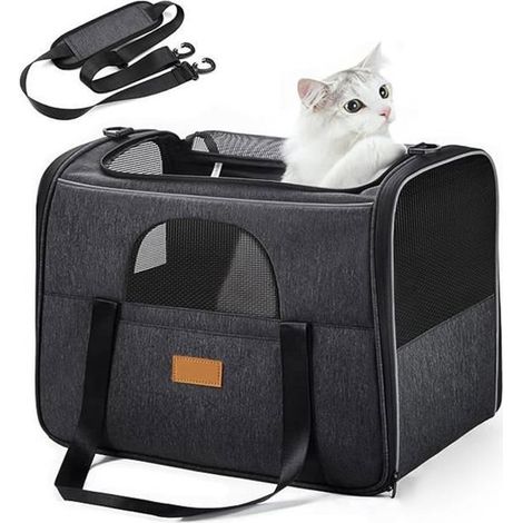Sac De Transport Chat, Sac à Dos Chat Chien avec Tapis en Laine, Respirant et Pliable pour Chien-Chat Jusqu’à 13 kg,453533cm, (1/4)