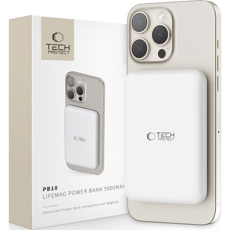 TECH-PROTECT PB10 LIFEMAG MAGSAFE POWER BANK 5000MAH BLANCO