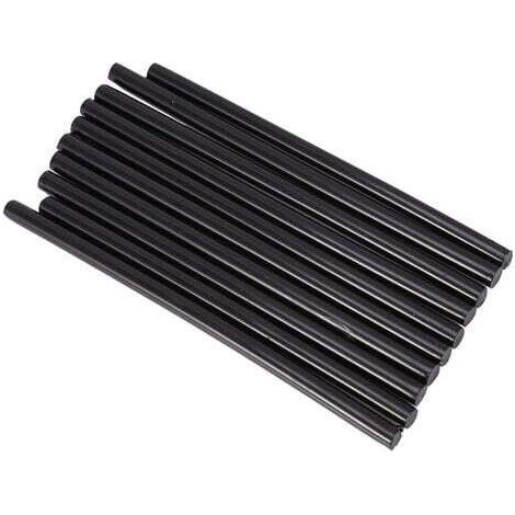10 Bâtons de Colle Chaude Noir 7x150mm pour Pistolet 20W Adhésif Thermofusible Réparation DIY Bricolage