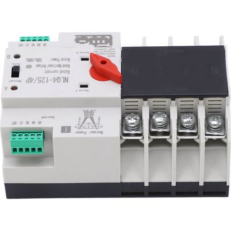 4P 80A bipolarer automatischer Umschalter, duale AC400V-Stromversorgung, hochtemperaturbeständig, robuster Leistungsumschalter (1/5)