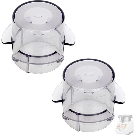 Lot de 2 gobelets doseurs compatibles avec l'ouverture du couvercle Monsieur Cuisine Connect, Tasses avec bouchon doseur pour Monsieur Cuisine Plus/Smart Silvercrest Skmc 1200/Skmk1200/Skms 1200 (1/5)