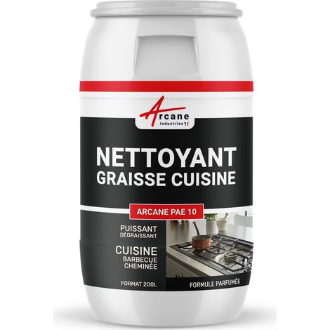 Nettoyage graisse, dégraisser, cuisine, hotte, insert, bbq, barbecue, cheminée, videordures, ventilateur - 200 L - ARCANE INDUSTRIES