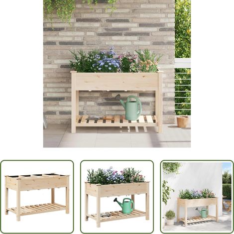 Pot de jardin - Cache-pot de jardin avec étagère Beige 115 x 59 x 76,5 cm (1/5)