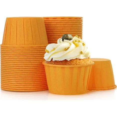 50 PièCes Moule à Cupcakes en Papier Caissettes à Muffins en Papier Caissettes à Cupcakes pour Anniversaires,Fêtes,Baby Shower(Orange),Parent,Orange