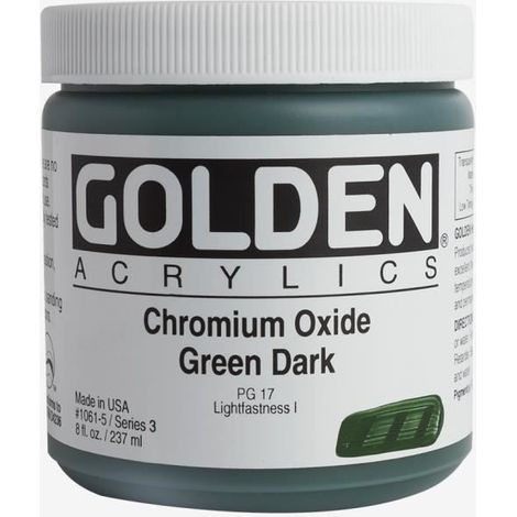 Golden : Heavy Body Acrylic Paint : 236ml Chrome Oxide Green Dark Iii New
