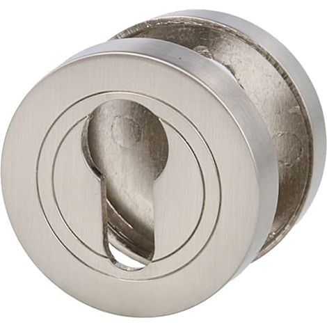 Schlüsselrosetten-Paar Edelstahl-Optik Ø 52mm - Türrosetten matt gebürstet (1/5)