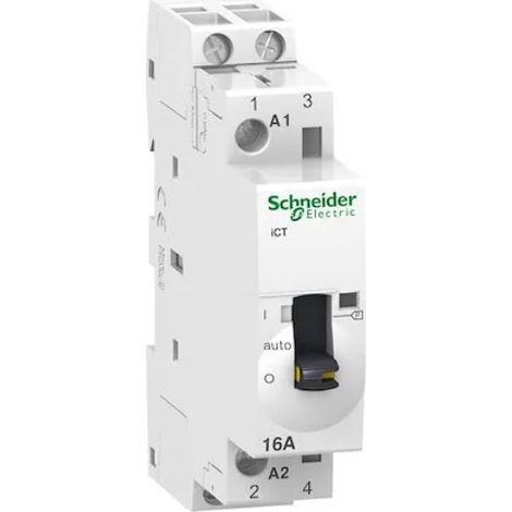 Schneider A9C23712 Acti9 iCT - Manually operated contactor - 2P - 16A - 2NO - 230/240 VAC - 50 Hz
