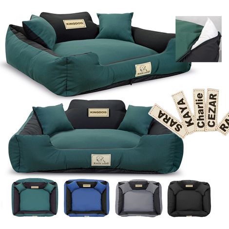 Cama para perros, parque de juegos, KINGDOG MM43, 115x95 cm, personalizada, desmontable, antideslizante, verde