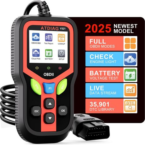 LEDANDER OBD2 V321 Car Scanner, Multilingual Fault Detector, Enhanced Car Scanner, Compatible with All Vehicles Manufactured Since 1996 (1/5)