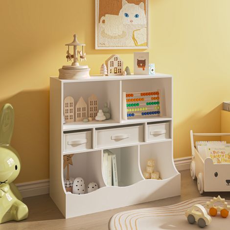 Kinderregal Vastesa 75x80x40 cm Weiß [en.casa]