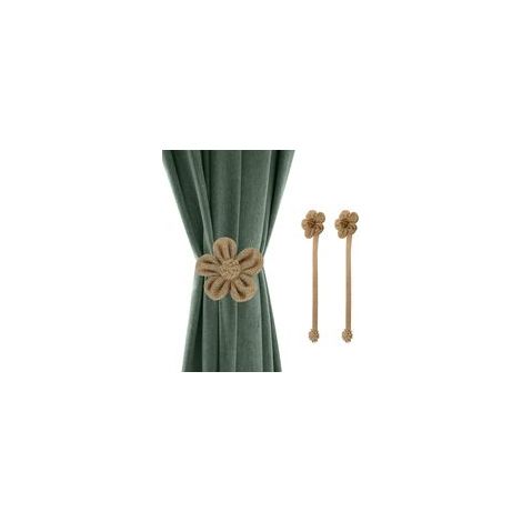 Attaches magnétiques pour rideaux de fenêtre, 2 pièces simples et élégantes, tournesol décoratif, cordon tricoté, support de draperie, accessoires d'embrasse de rideau pour décoration de bureau à domi