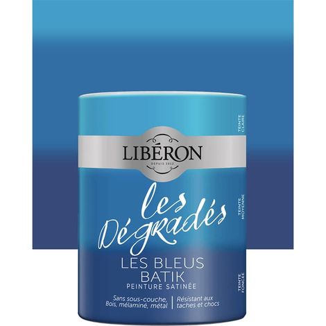 Peinture meuble LIBÉRON 'Les Dégradés' Les Bleus Batik 0,6 L (1/3)
