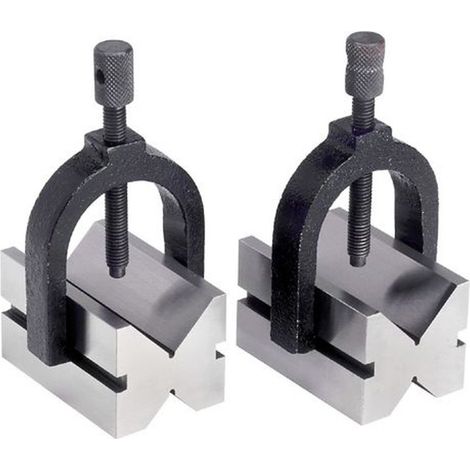 Paire de blocs en V ø 42 mm - étriers de serrage réglables MW-Tech VBL4201